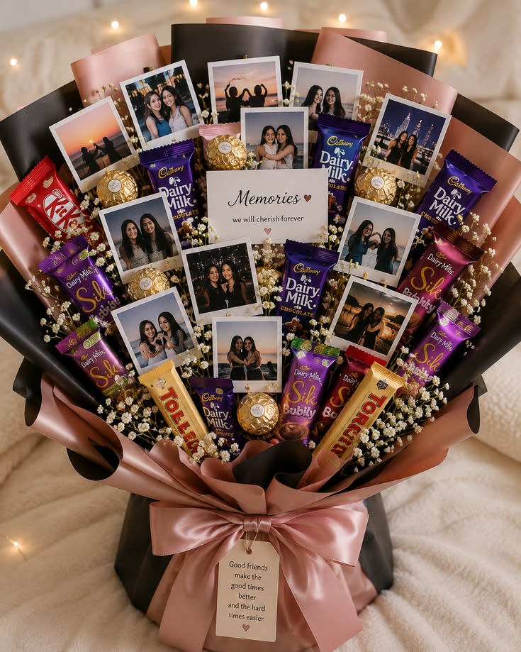 Personalized Chocolate & Memory Bouquet 💝🍫